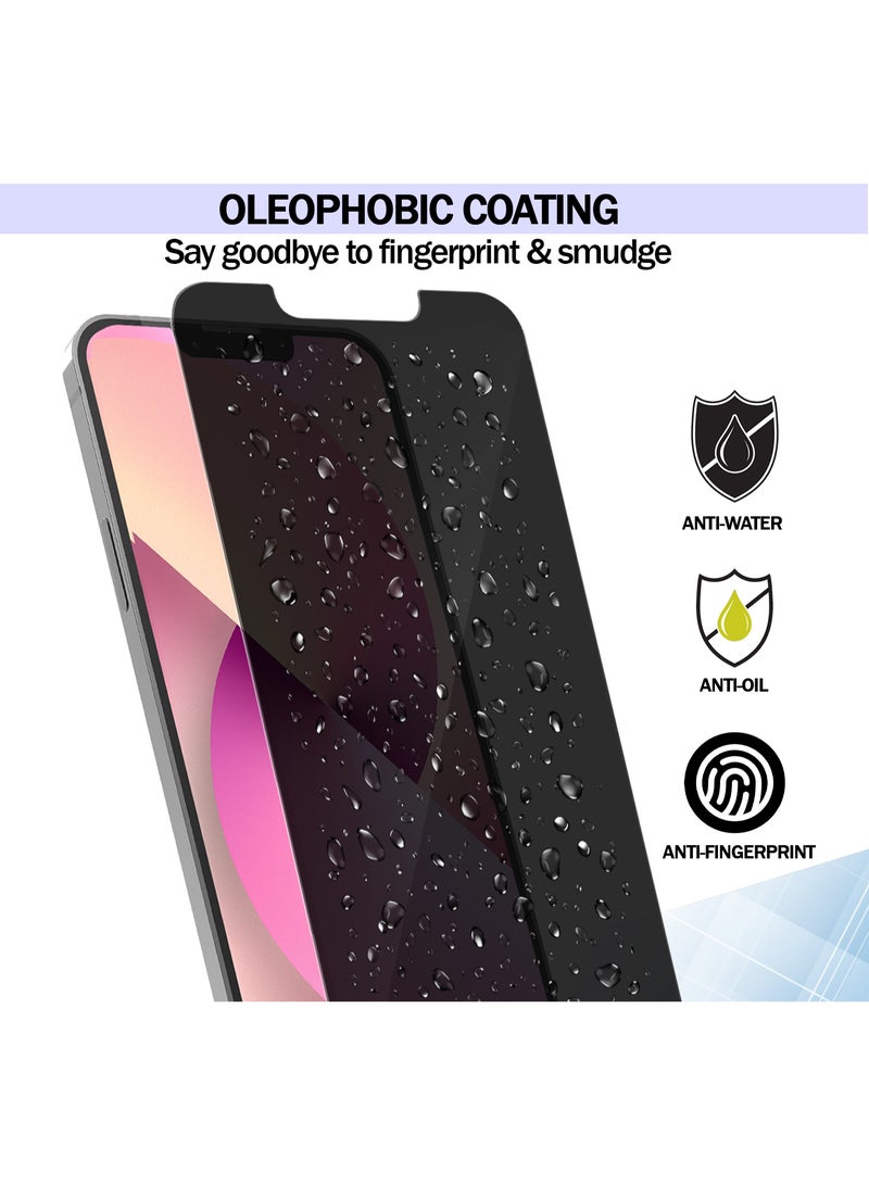 RKINC Screen Protector [2-Pack] for iPhone 16E, 13, 13 Pro, 14, Privacy Tempered Glass Film Screen Protector, [Anti Spy][Anti-Scratch][Bubble-Free] - Image 4